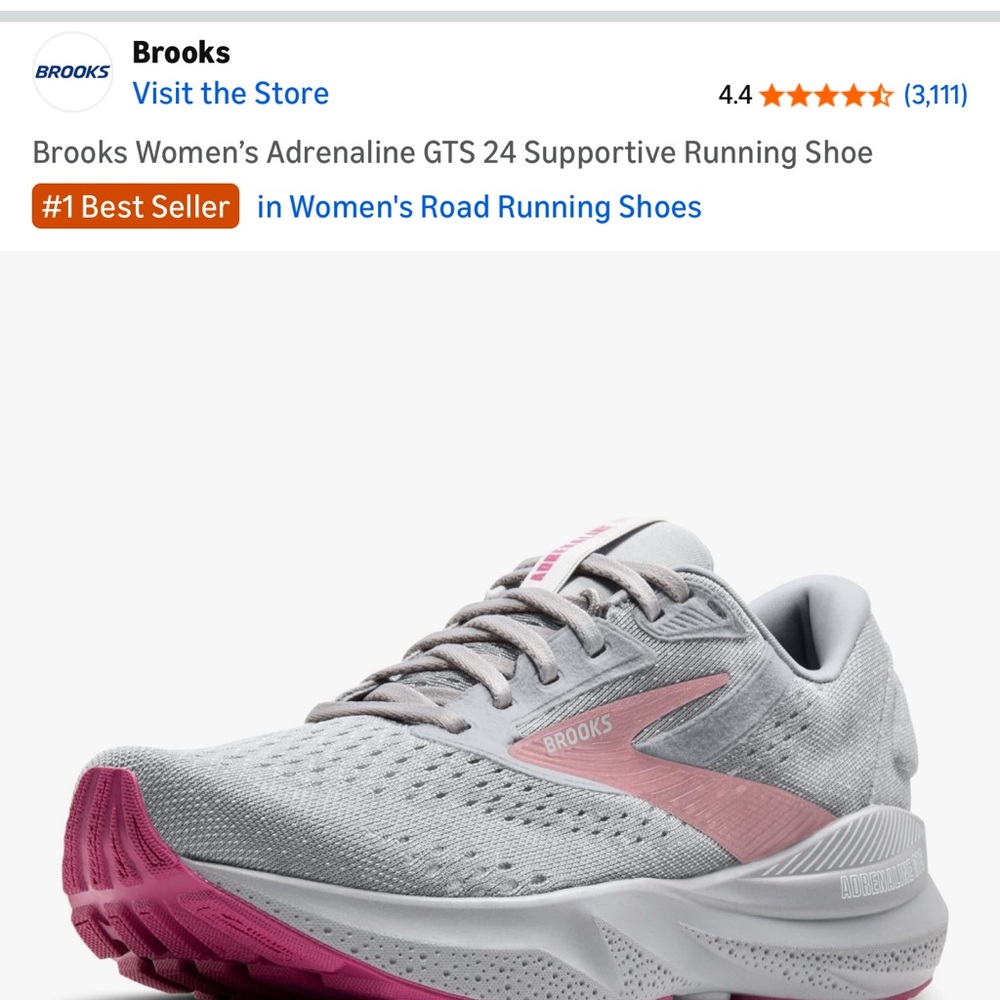 Brooks Women's Adrenaline GTS 24 - Silver and Pink